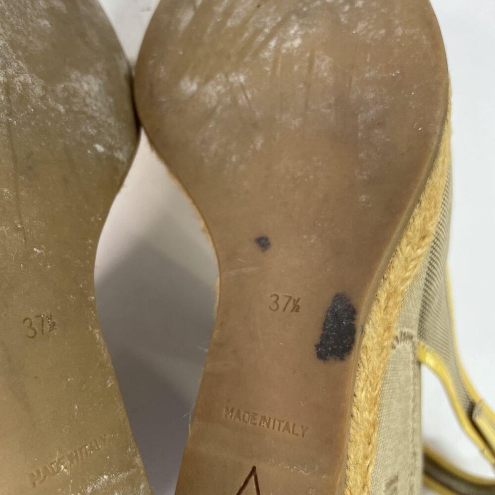 Prada Canvas Slingback Espadrille Wedge Sandals, Vintage, Size 37.5 (US 7 - Picture 6 of 11
